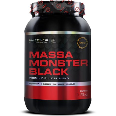 Massa Monster Black 1,5Kg Probiótica - Baunilha