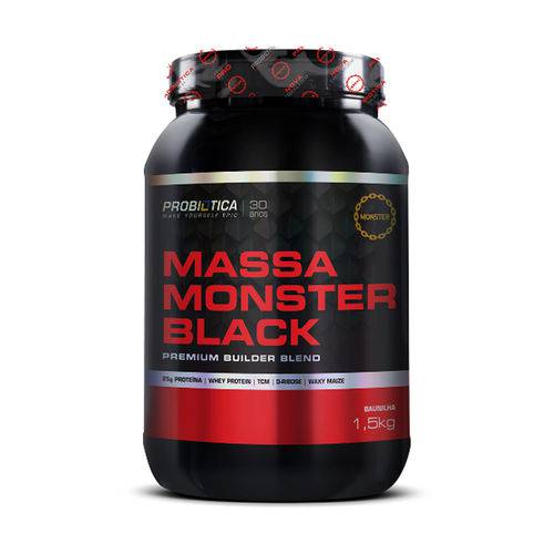 Massa Monster Black - 1500g - Probiótica - Sabor Baunilha