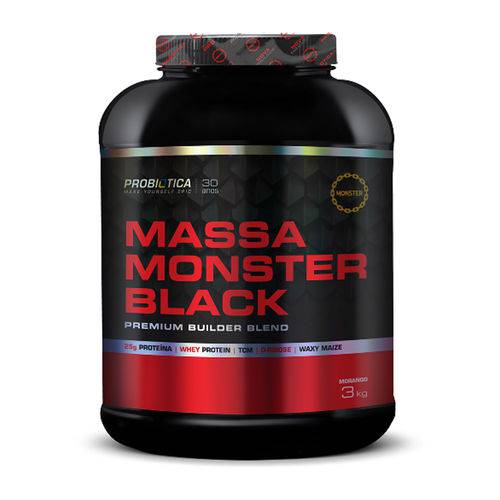 Massa Monster Black - 3kg - Probiótica - Morango