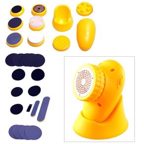 Massageador Multi Função Limpeza de Pele Aplicação Cremes Esfoliador Spa Feet Care Amarelo - RLX8 RM-PE835CY