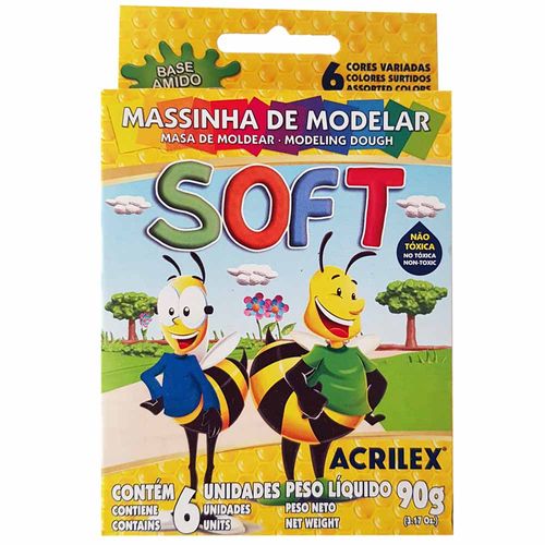 Massinha de Modelar 6 Cores Soft Acrilex 1007161