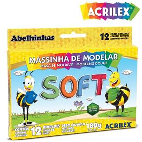 Massinha de Modelar Soft Acrilex C/ 12 Cores 07312