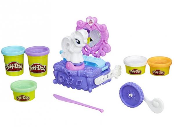 Tudo sobre 'Massinha Play-Doh My Little Pony Rarity - Penteadeira e Estilo Hasbro com Acessórios'