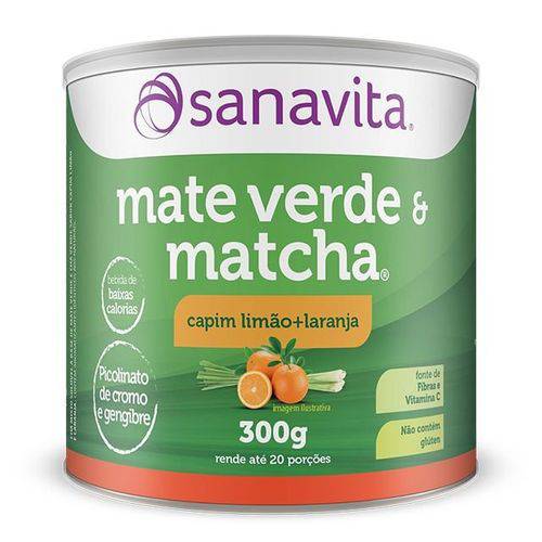 Matcha & Mate Verde 300g Sanavita Capim Limão + Laranja