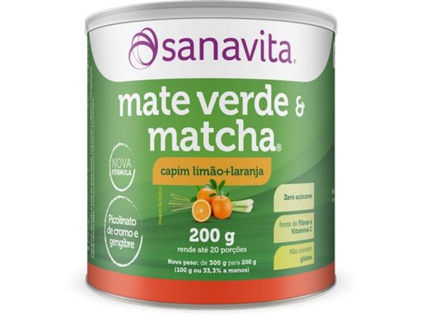 Mate Verde e Matcha Sanavita Capim Limão com Laranja 200G
