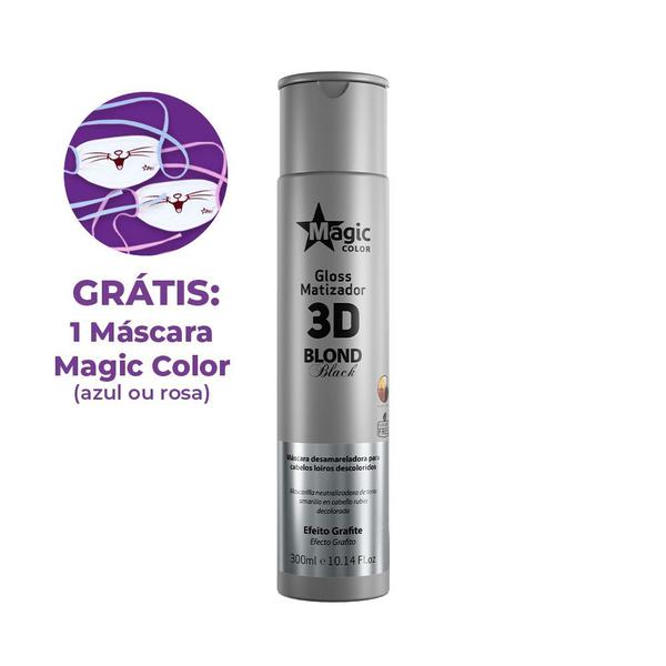 Matizador 3D Blond Black Efeito Grafite 300ml - Magic Color