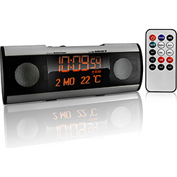 Media Player MSP180 Tocador de MP3, Rádio FM, Entrada USB, SD e Auxiliar - Prata - Sunfire