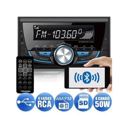 Tudo sobre 'Media Receiver Roadstar RS-3707BR Bluetooth 4x50W 4 Saídas RCA USB MP3 Auxiliar Cartão SD Rádio FM'
