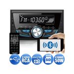 Media Receiver Roadstar RS-3707BR Bluetooth 4x50W 4 Saídas RCA USB MP3 Auxiliar Cartão SD Rádio FM