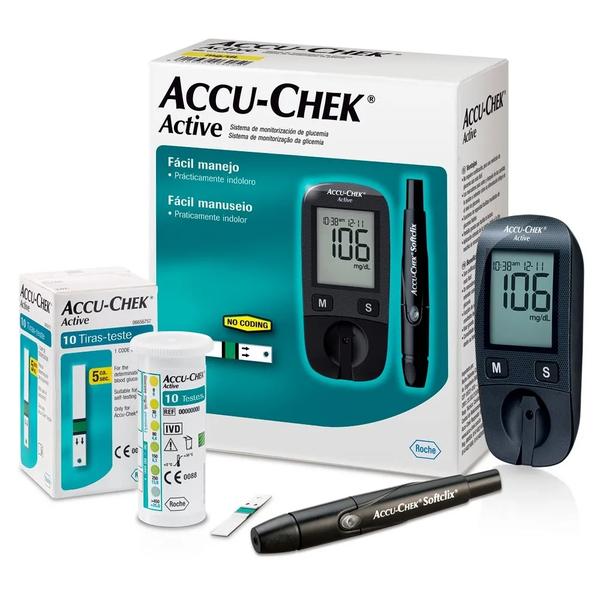 Medidor de Glicose Accu Chek Active Kit - Roche