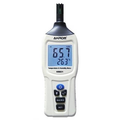 Medidor de Temperatura e Umidade com Indicação do Ponto de Orvalho - Akrom KR831
