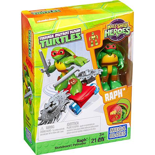 Tudo sobre 'Mega Bloks Tartarugas Ninja JR com Skate Raphael - Mattel'