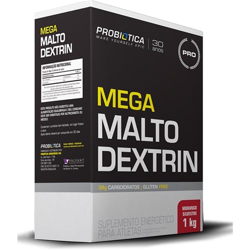 Mega Malto Dextrin 1Kg Probiótica - Morango