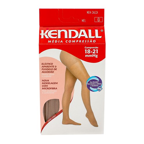 Meia Calça Kendall Feminina Média Compressão (18-21mmHg) Ponteira Fechada Tamanho G Cor Mel
