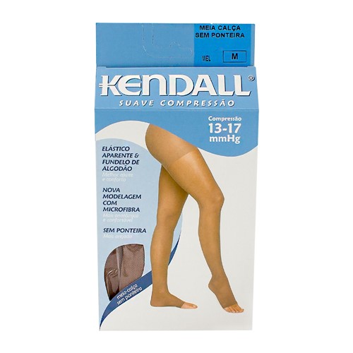 Meia Calça Kendall Feminina Suave Compressão (13-17mmHg) Ponteira Aberta Tamanho M Cor Mel
