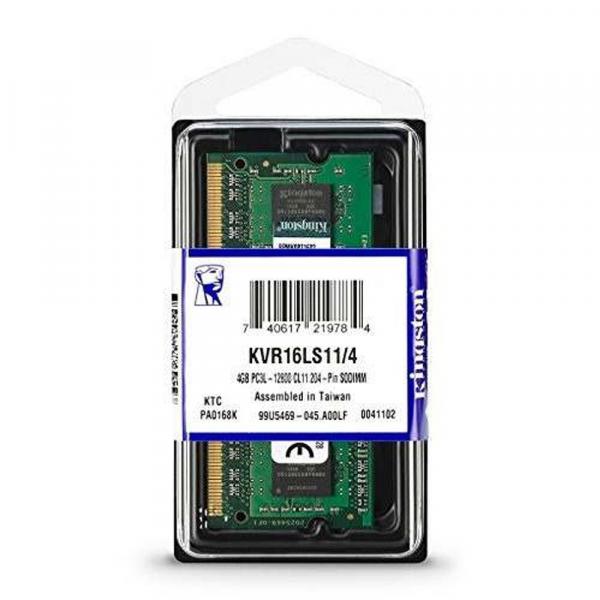 Memória DDR3L 4GB Notebook 1600Mhz Kingston CL11 KVR16LS11/4
