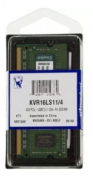Memória Kingston 4GB, 1600MHz, DDR3, Notebook, CL11 KVR16S11/4