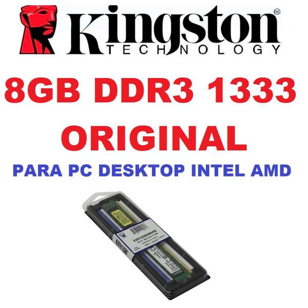 Memoria Kingston Ddr3 8gb 1333 Mhz Desktop 16 Chips Original - 7893590574081