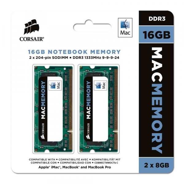 Memória Mac Corsair 1333 MHz 16 GB ( 2 X 8GB ) / CMSA16GX3M2A1333C9 - 1429