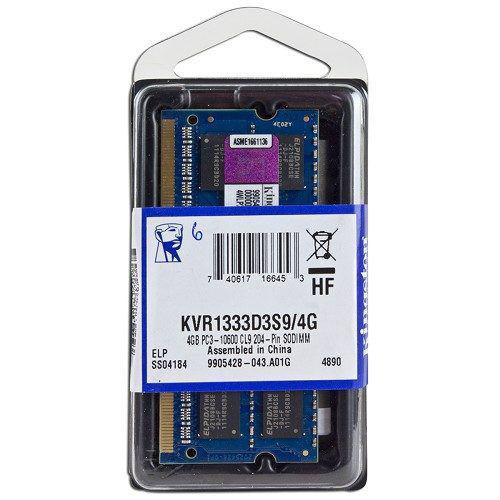 Memoria Notebook 4GB DDR3 1333 Mhz Kingston Kvr1333d3s9/4g