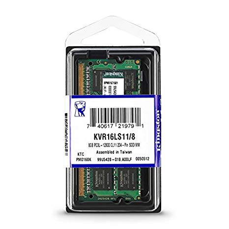 Memória para Notebook Kingston 8GB 1600MHz DDR3L CL11 KVR16LS11/8