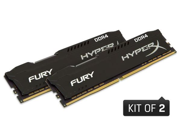 Memória RAM DDR4 16GB (KIT 2X8GB) 2400MHZ HYPERX FURY Preta HX424C15FB2K2/16