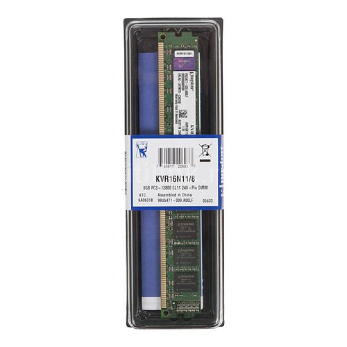 Memória RAM Kingston 8GB DDR3 1600MHz | PC 3 - 12800 | KVR16N11/8 para PC 1260