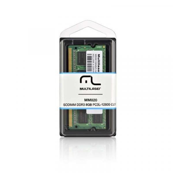 Memória SODIMM DDR3 8gb PC3l-12800-Multilaser MM820