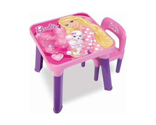 Mesa com Cadeira Infantil Barbie - Fun