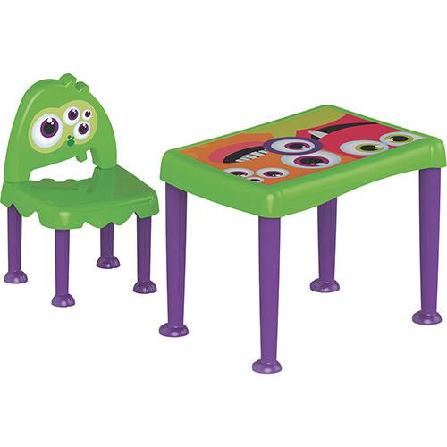 Tudo sobre 'Mesa com Cadeira Monster Verde e Lilás Tramontina'