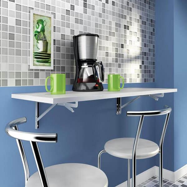 Mesa Cozinha Dobrável de Parede Escrivaninha 45x60Cm Branco - Primolar