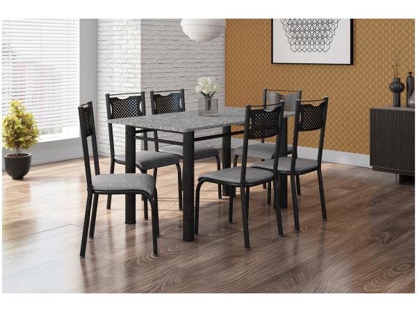 Mesa de Cozinha 6 Cadeiras Retangular Artefamol - Perla