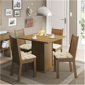 Mesa de Jantar com 4 Cadeiras Kate Madesa - Rustic / Lírio Bege - Rustic / Lírio Bege