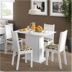 Mesa de Jantar com 4 Cadeiras Lexy Madesa Branco/Bege Marrom