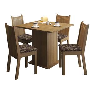 Mesa de Jantar com 4 Cadeiras Madesa Kate - Rustic / Cacau