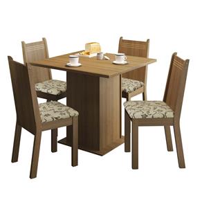 Mesa de Jantar com 4 Cadeiras Madesa Kate - Rustic / Florata