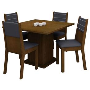 Mesa de Jantar com 4 Cadeiras Madesa Olga - Imbuía