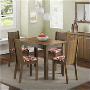 Mesa de Jantar com 4 Cadeiras Rute Madesa Rustic/Vermelho