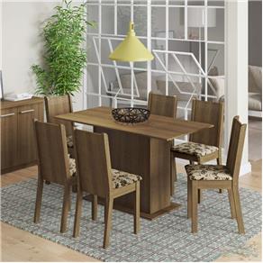 Mesa de Jantar com 6 Cadeiras Celeny Madesa - Rustic/Bege/Marrom - Rustic/Bege/Marrom