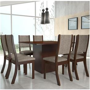 Mesa de Jantar com 8 Cadeiras Caqui Viero Choco/Canela