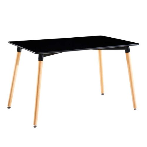 Mesa de Jantar Eames Premium Retangular Preta 120 Cm