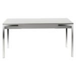 Mesa de Jantar em Aço com 2 Gavetas Cromado/Branco 1529 Móveis Carraro