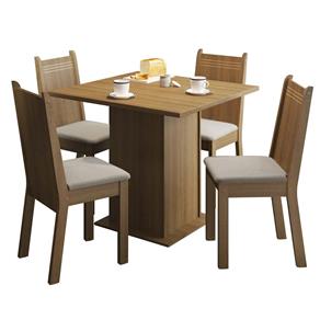 Mesa de Jantar Madesa Kate com 4 Cadeiras – Pérola - Rustic