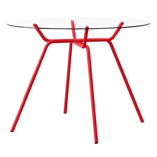 Mesa de Jantar Redonda Color Vermelha 105 Cm