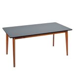 Mesa de Jantar Retangular Tóquio Preta e Mel 160 Cm