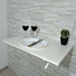 Mesa de Parede Dobrável-60c X 41l -mdf Branco C/ Suporte Dobrável 41cm Branco