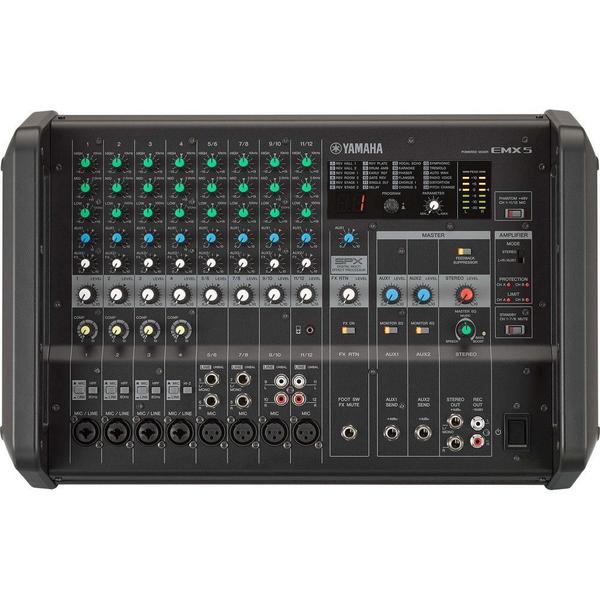 Mesa de Som Analógico Amplificado EMX5 Preto YAMAHA