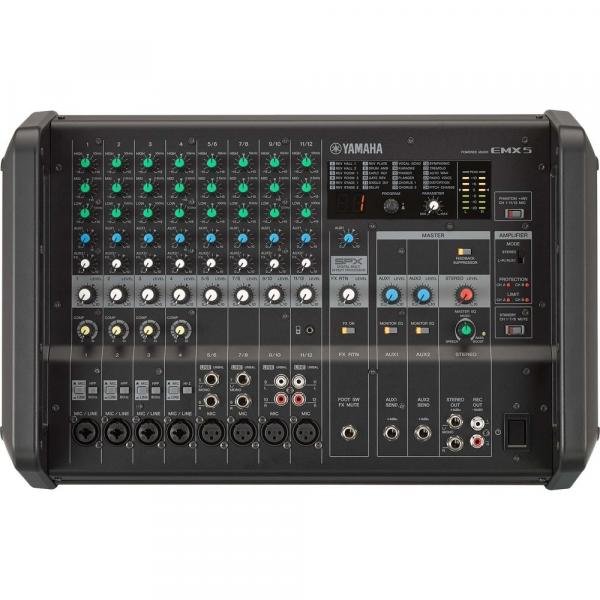 Mesa de Som Analógico Amplificado EMX5 Preto Yamaha