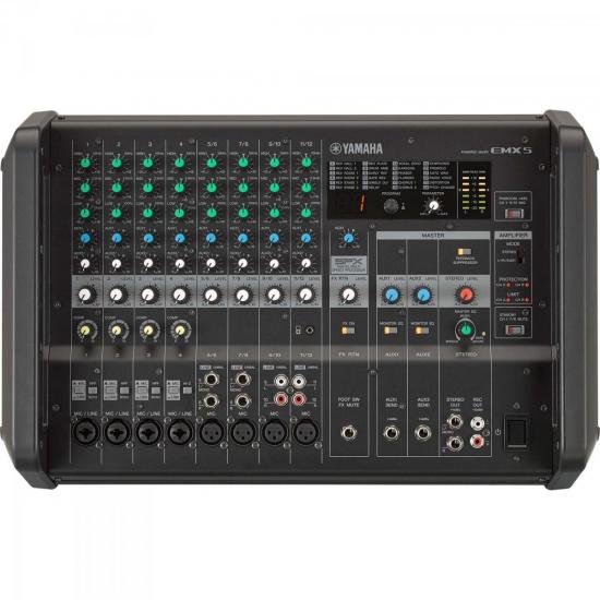 Mesa de Som Analógico Amplificado EMX5 Preto YAMAHA