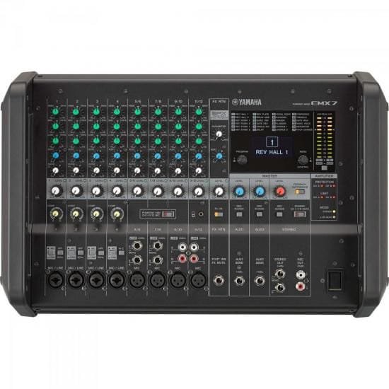 Mesa de Som Analógico Amplificado EMX7 Preto YAMAHA